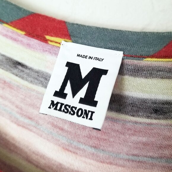 M Missoni Signature Geometric Print Sheath Dress Size 8 Multicolor Jersey Italy - Picture 4 of 12